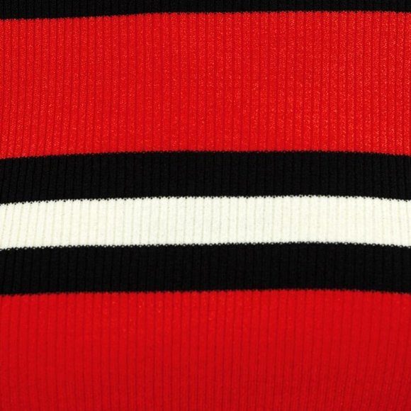 New Zara Red & Black Striped Knit Long Sleeve - Picture 6 of 12